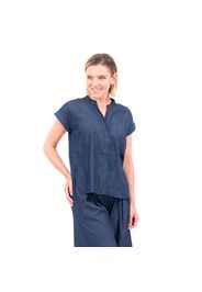 Camicia chambray in cotone manica con risvolto