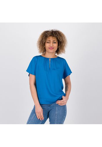 Blusa in raso di viscosa con maniche corte