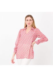 Blusa in georgette fantasia con collo a camicia