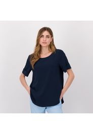 Blusa in tessuto froissé a maniche corte