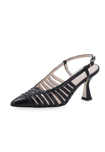 Sandali slingback in pelle con tacco 8 cm