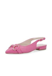 Slingback in pelle con punta sfilata e tacco 3 cm