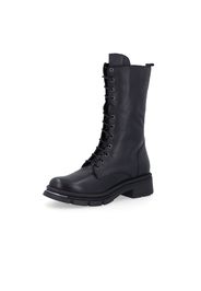 Biker alti in pelle con tacco 5 cm