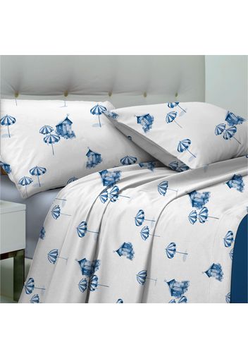 Completo letto mare in cotone con stampe estive