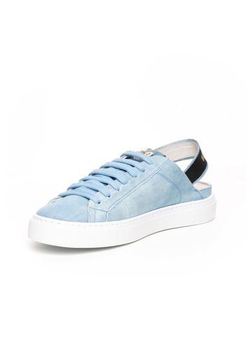 Sabot da uomo design sneaker in tessuto blu e bianco