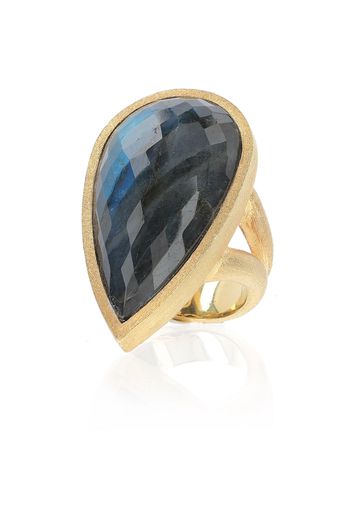 Anello con doppietta in labradorite