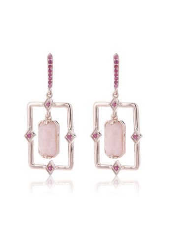 Orecchini argento 925 placcato oro rosa con opale