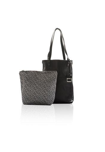 Borsa a spalla in pelle reversibile con maxi pochette