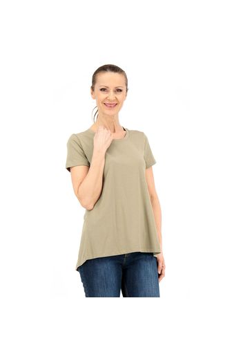 Blusa girocollo in cotone e modal