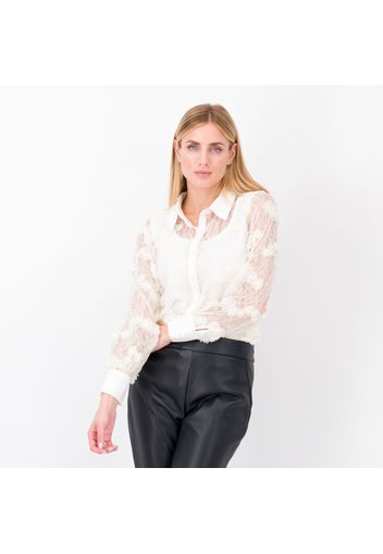 Camicia in tulle con lavorazione in rilievo