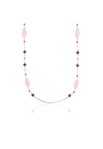 Collana in argento con quarzo e quarzite