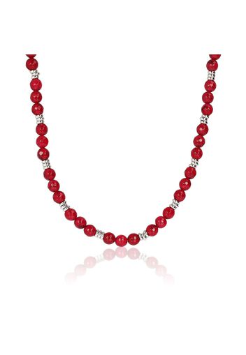 Collana in argento 925 con quarzite fragola