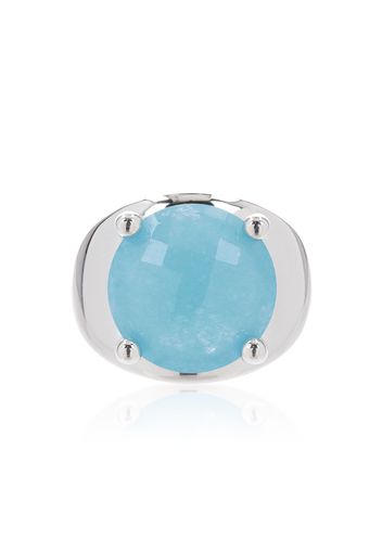 Anello in argento con quarzite azzurra