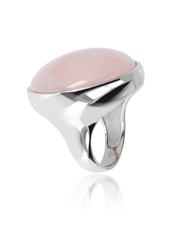 Anello tondo in argento 925 con quarzo rosa 20ct