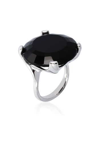 Anello cocktail in argento 925 con onice nera