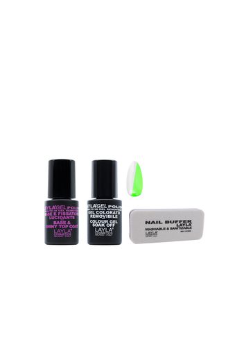 Smalto semipermamente + base&top coat + buffer