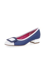 Ballerine in pelle con tacco 3 cm