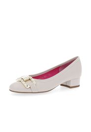 Ballerine in pelle con morsetto tacco 3cm