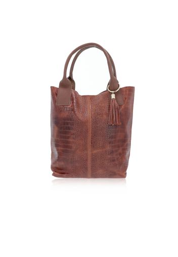 Borsa shopper in pelle con pochette removibile