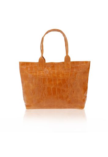 Borsa shopper in pelle stampa cocco