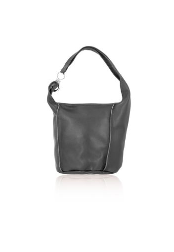 Borsa a spalla in pelle con chiusura zip