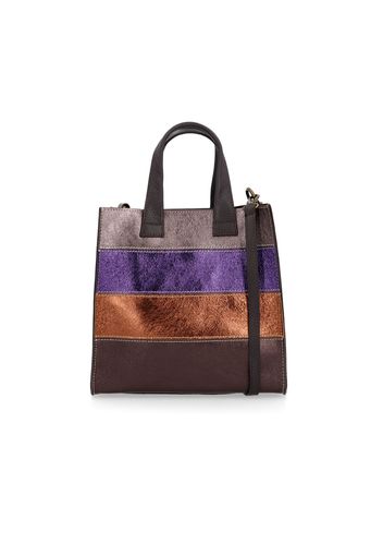 Le Corone Bags Borsa a mano in pelle laminata multicolor e tracolla