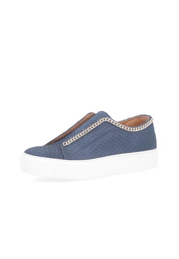 Slip on pelle effetto rettile con catena