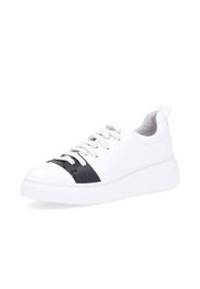 Sneaker in pelle inserto a contrasto zeppa 4,5cm