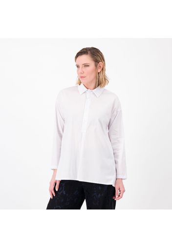 Blusa in misto cotone più lunga dietro