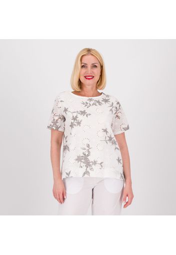 Blusa in cotone sangallo stampato