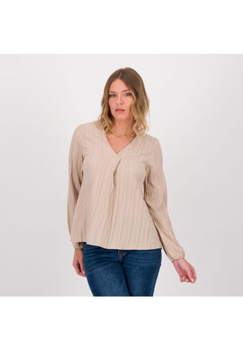 LUCREZIA SCIORTINO Blusa maniche lunghe in tessuto goffrato con scollo a V