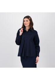 Blusa in popeline con scollo a V dietro effetto cannoncino