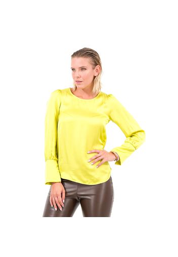 Blusa in raso di viscosa con manica lunga