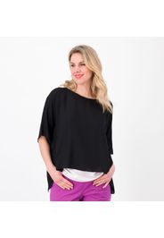 Blusa effetto doppio in viscosa manica a kimono