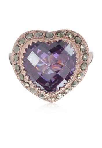 Anello con cristallo viola e Swarovski Marcasite®