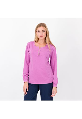 Maglia misto cotone con scollo tondo apertura a V