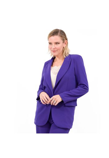 Blazer in tessuto crêpe stretch con collo a lancia