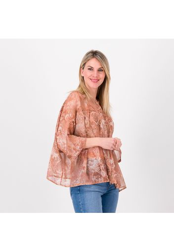 Camicia in georgette fantasia con filo lamé