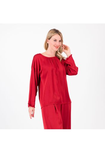 Blusa in raso di viscosa con goccia dietro