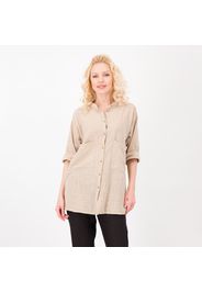 Camicia lunga in garza di cotone con tasche