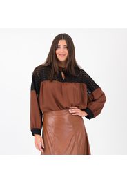 Blusa in tela di viscosa con pizzo