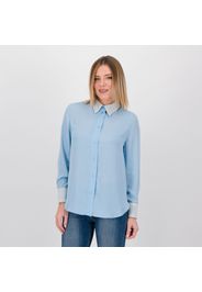 Camicia in doppia georgette con dettagli tweed