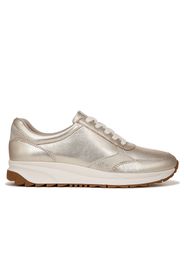 Sneaker in pelle metallizzata con inserti