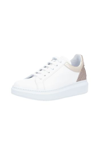 Sneaker in pelle con zeppa 3cm