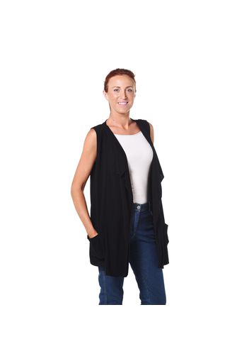 Gilet linea a cascata con carré arricciato sul retro