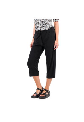 Pantaloni cropped in jersey stretch con coulisse in vita