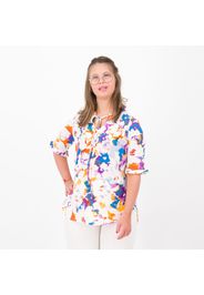 Maglia fantasia con rouches allo scollo