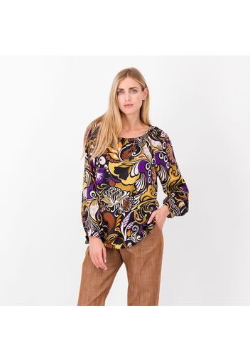 Blusa in raso di viscosa fantasia