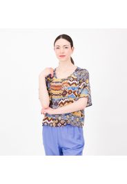 Blusa in viscosa fantasia maniche kimono