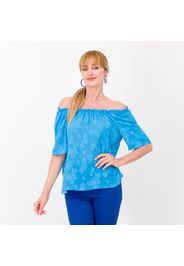 Blusa in voile devoré a manica corta